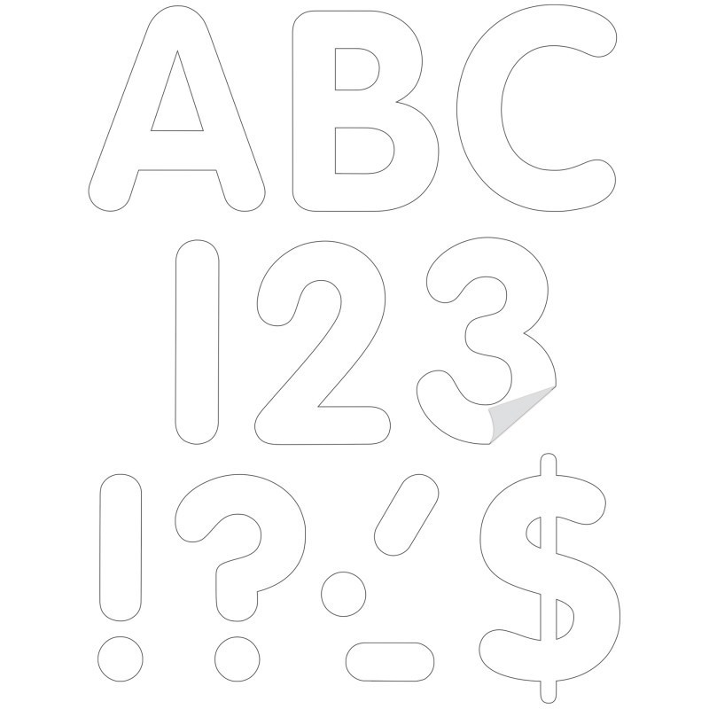 Teacher Created Resources® White 4" Classic Self-Adhesive Letters Uppercase, 108 Pieces