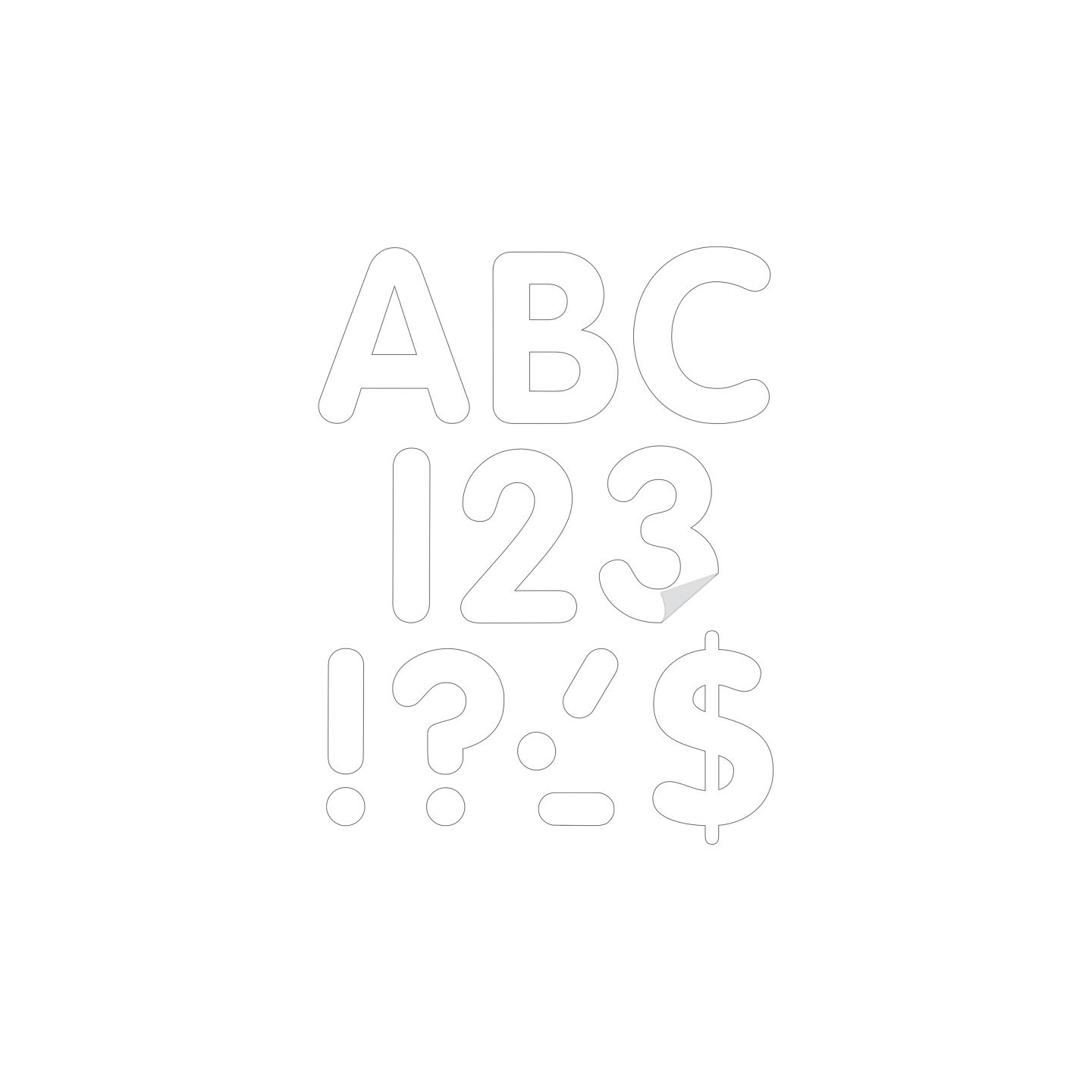 Teacher Created Resources® White 4" Classic Self-Adhesive Letters Uppercase, 108 Pieces