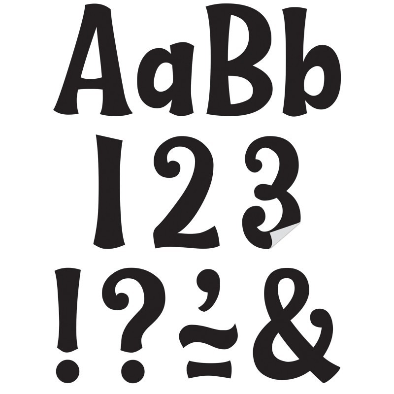 Teacher Created Resources® Black 4" Wild Whimsy Self-Adhesive Letters, 222 Pieces