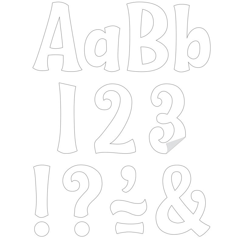 Teacher Created Resources® White 4" Wild Whimsy Self-Adhesive Letters, 222 Pieces