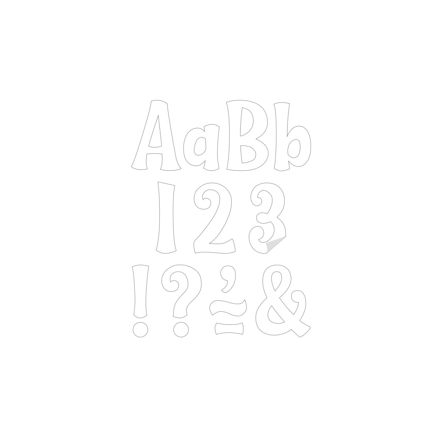 Teacher Created Resources® White 4" Wild Whimsy Self-Adhesive Letters, 222 Pieces