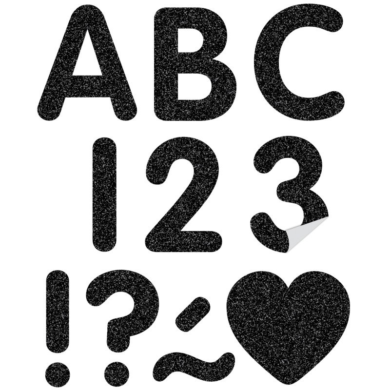 Teacher Created Resources® Black Glitz 2" Self-Adhesive Letters Uppercase, 276 Pieces