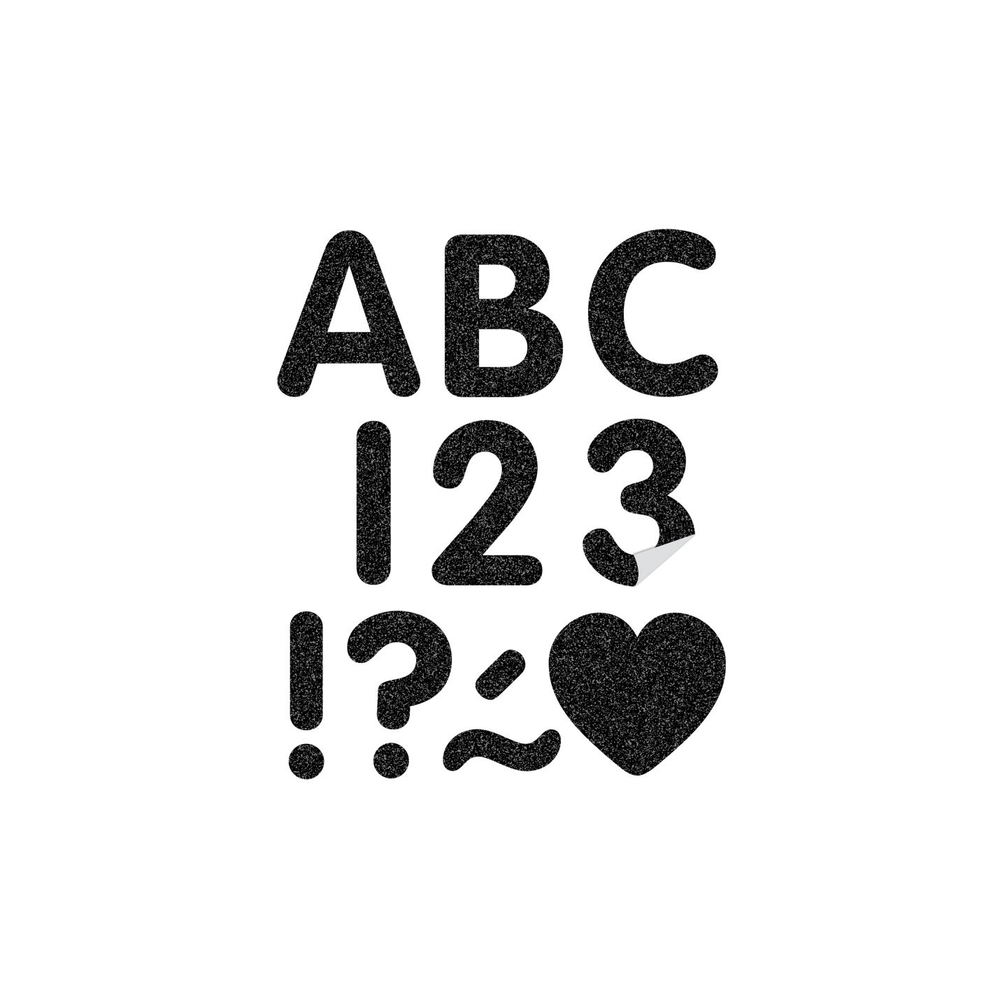 Teacher Created Resources® Black Glitz 2" Self-Adhesive Letters Uppercase, 276 Pieces