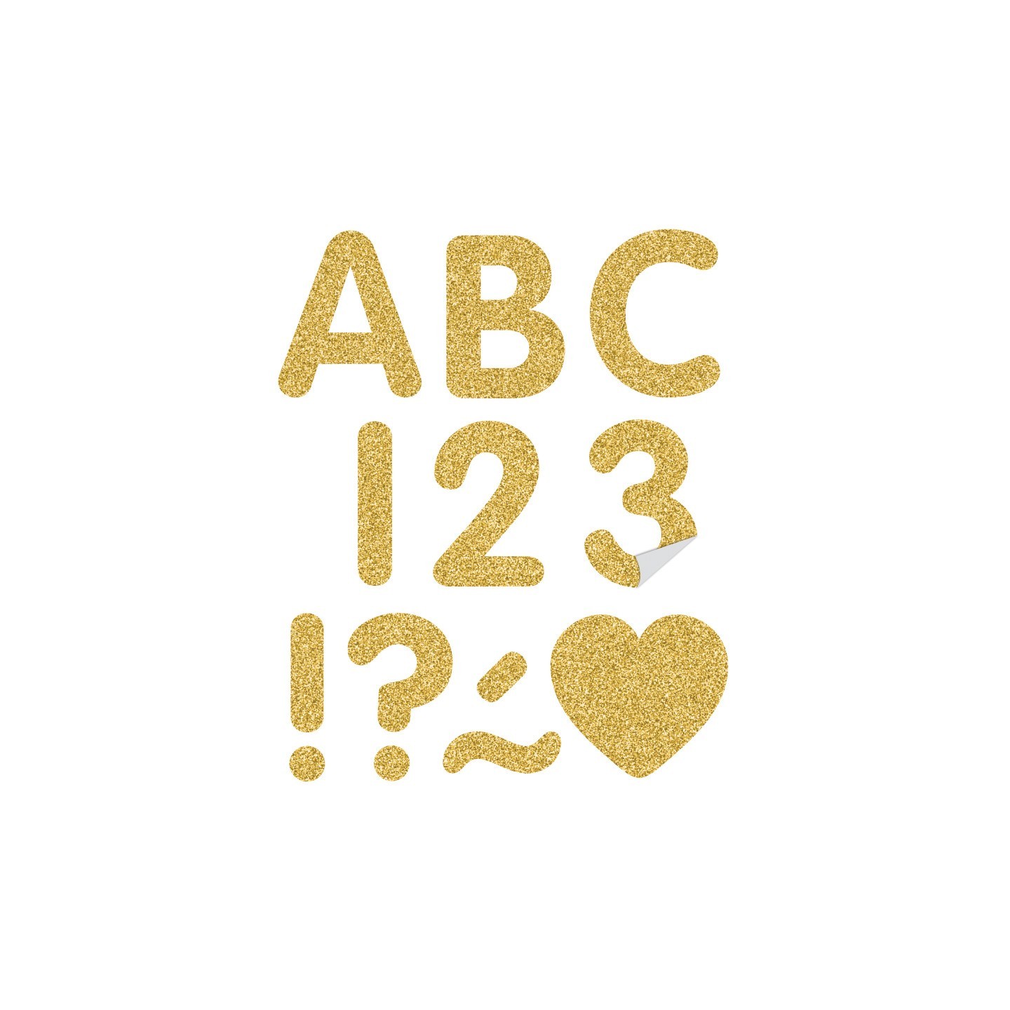 Teacher Created Resources® Gold Glitz 2" Self-Adhesive Letters Uppercase, 276 Pieces