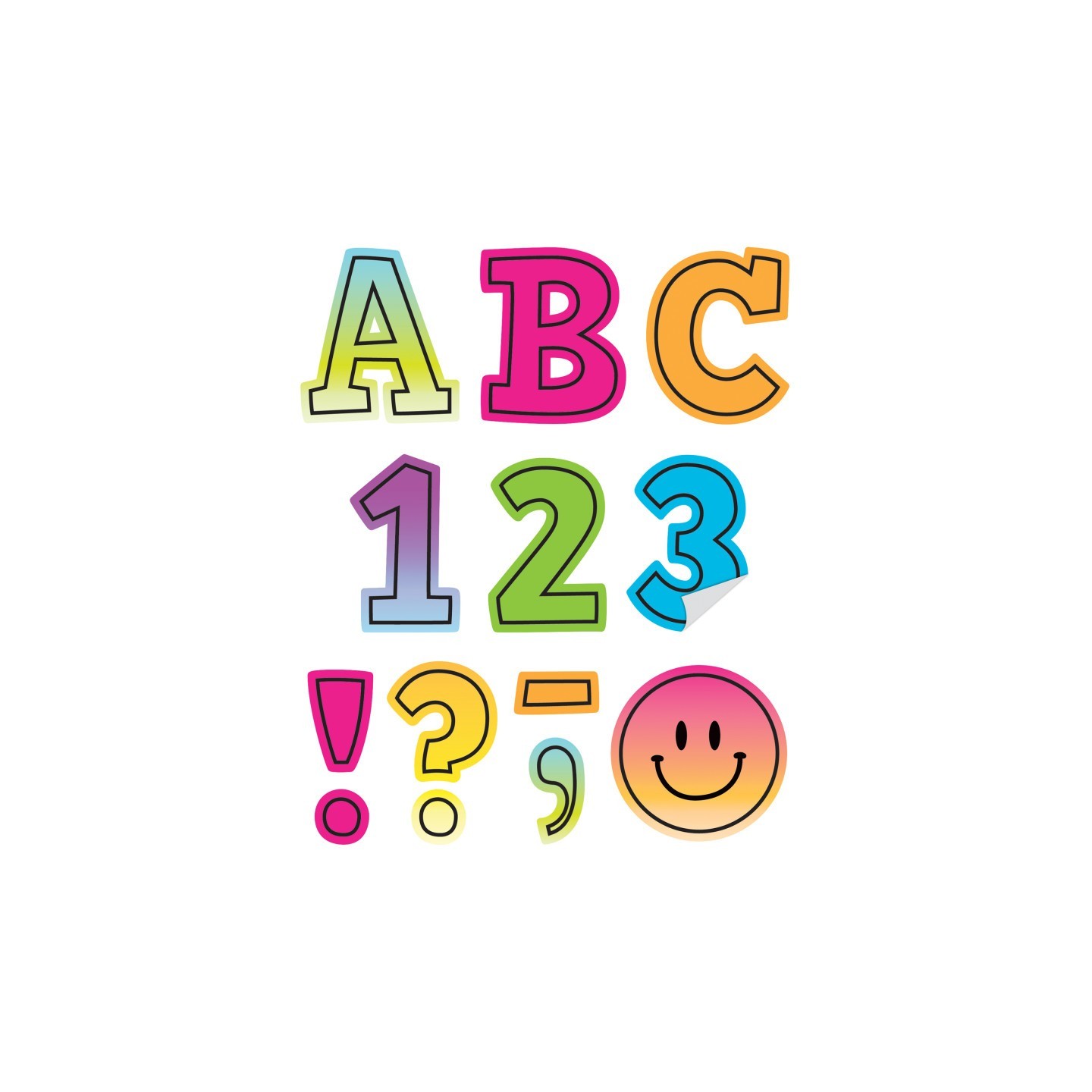 Teacher Created Resources® Brights 4Ever 2" Bold Block Self-Adhesive Letters Uppercase, 326 Pieces