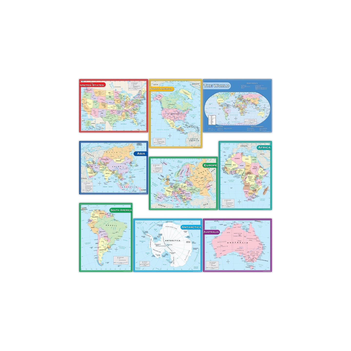 Teacher Created Resources® Map Charts Set, Set of 9