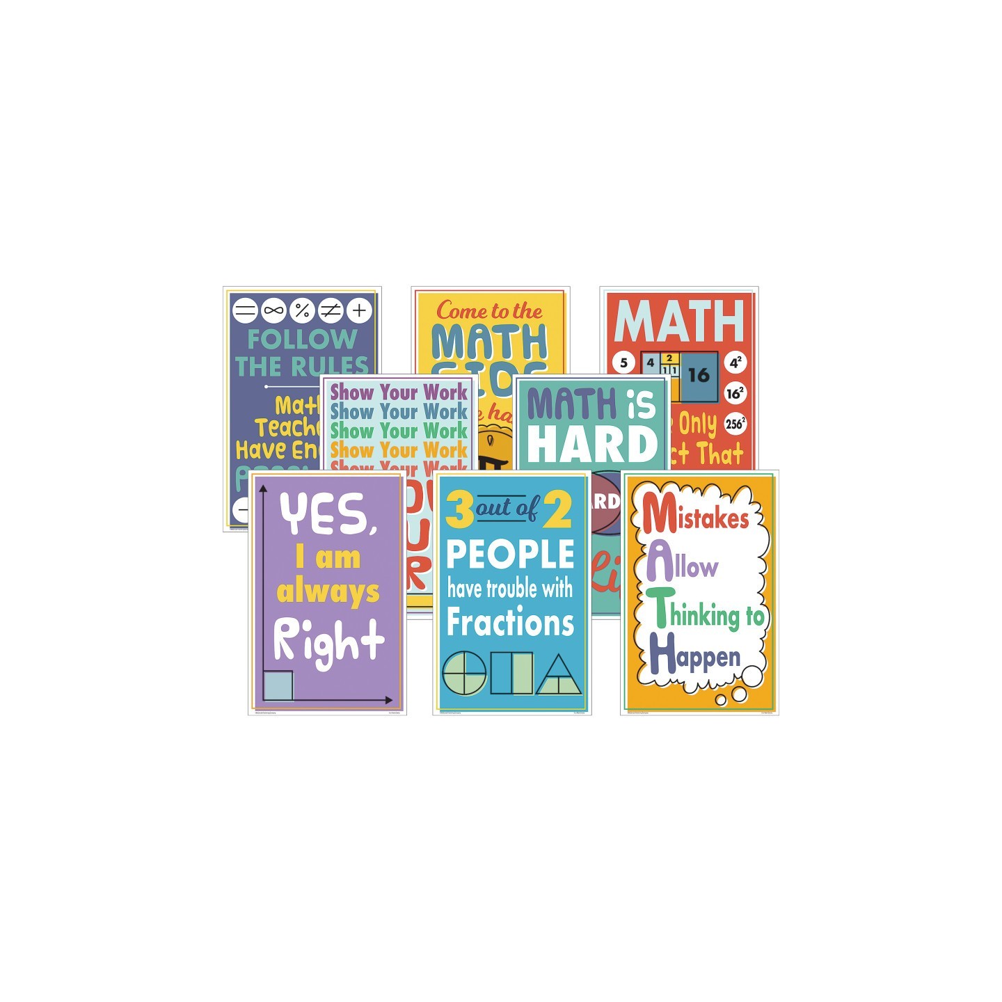 Teacher Created Resources® Math Fun Charts, Set of 8