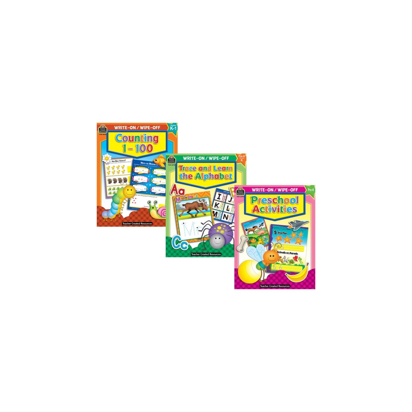 Teacher Created Resources® Early Learning Write & Wipe Activity Book Kit – Alphabet, Numbers & Preschool Skills