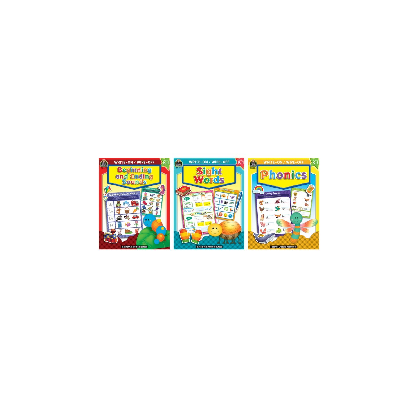 Teacher Created Resources® Early Literacy Write & Wipe Activity Book Kit – Phonics, Sounds, and Sight Words
