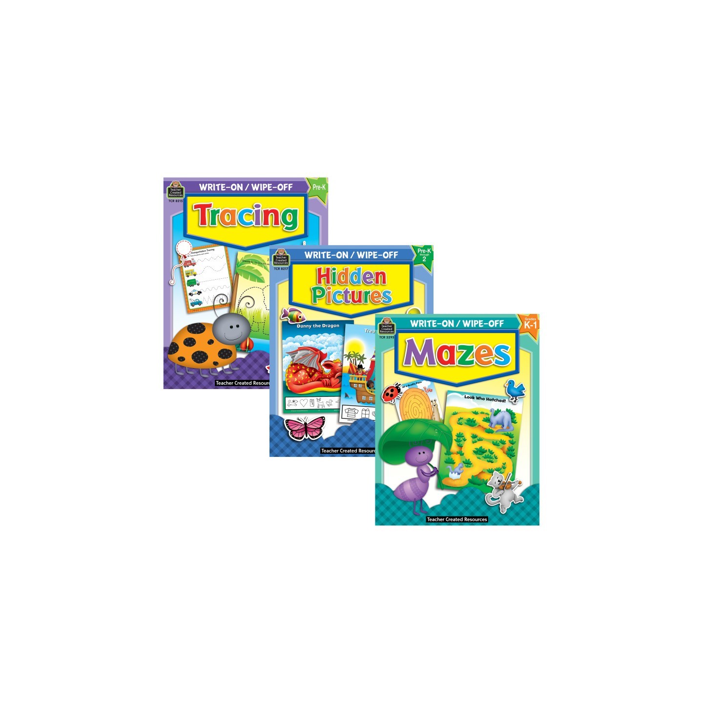 Teacher Created Resources® Fine Motor Fun Write & Wipe Activity Book Kit – Mazes, Tracing, and Hidden Pictures