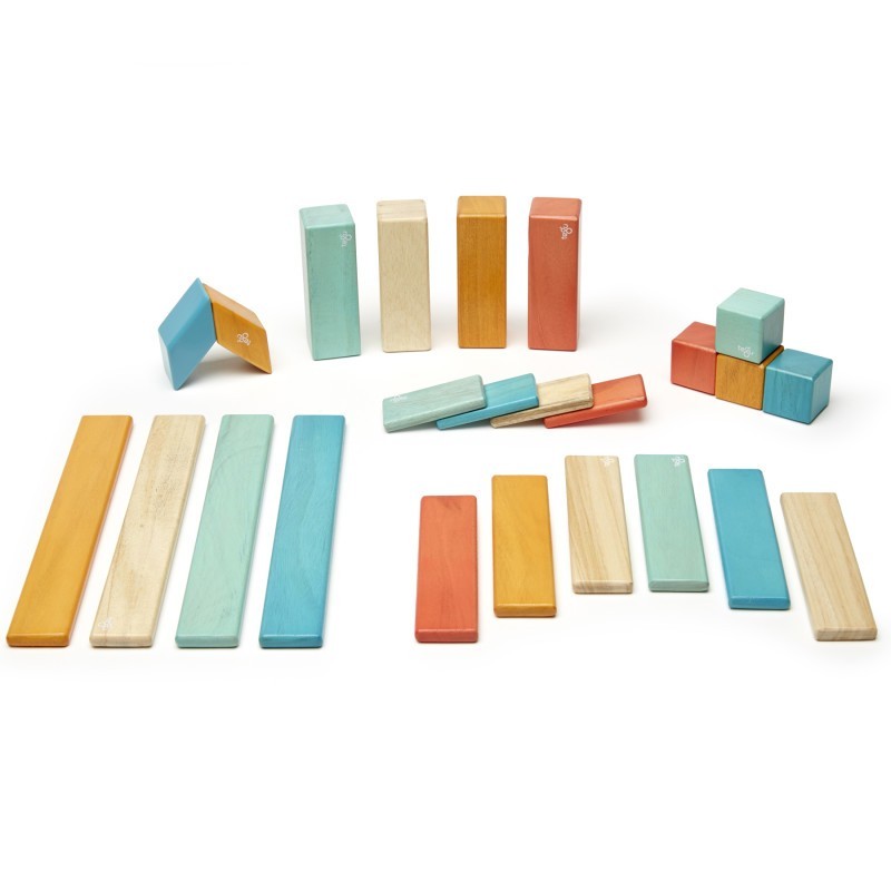 Tegu Magnetic Wooden Blocks, Sunset, 24 Pieces
