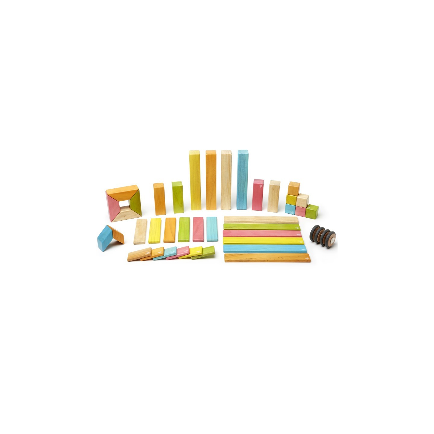 Tegu Magnetic Wooden Blocks, 42-Piece Set, Tints