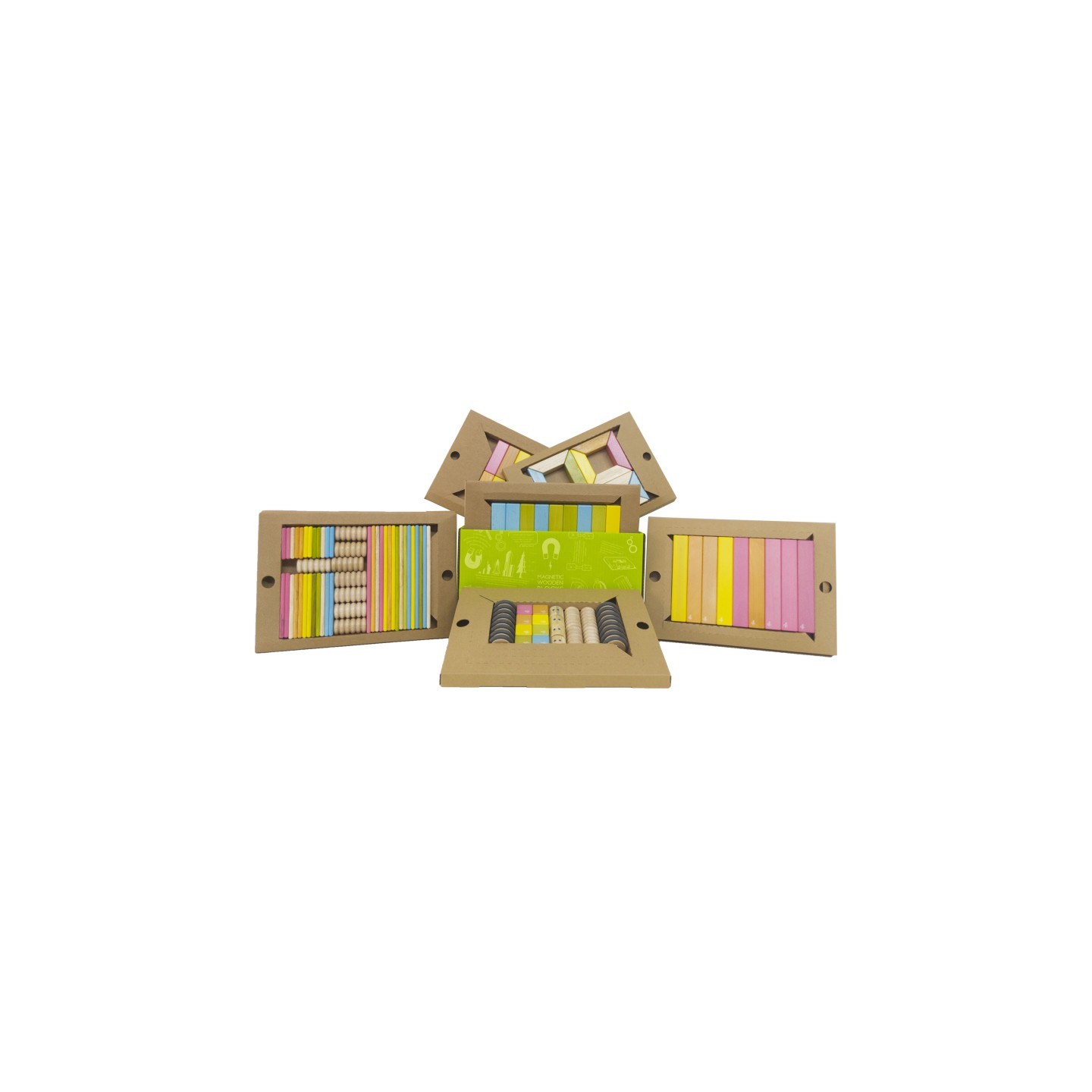 Tegu Classroom Mgnetic Wooden Block Kit, 130 Pieces