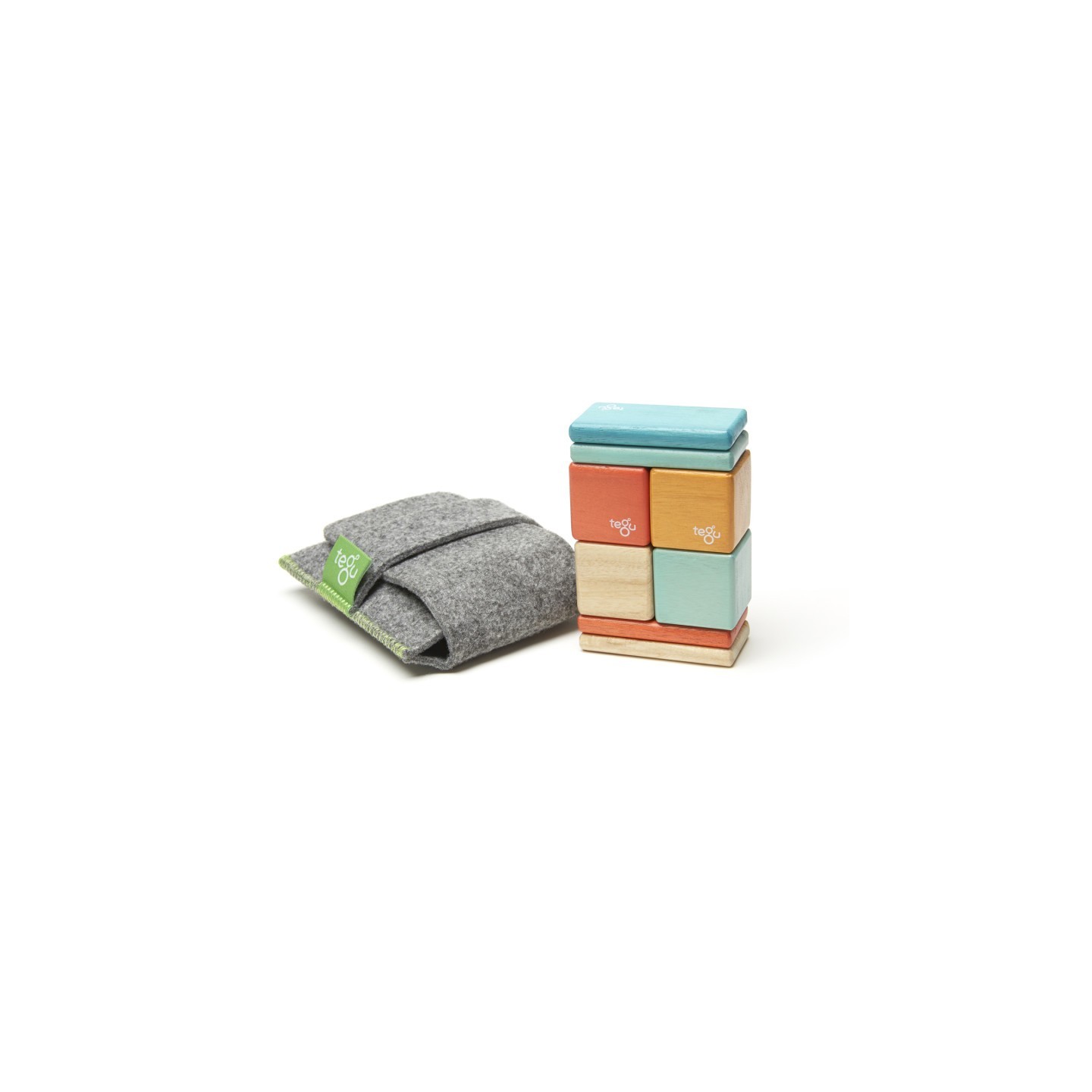 Tegu Magnetic Wooden Blocks, Sunset, 8-Piece Pocket Pouch