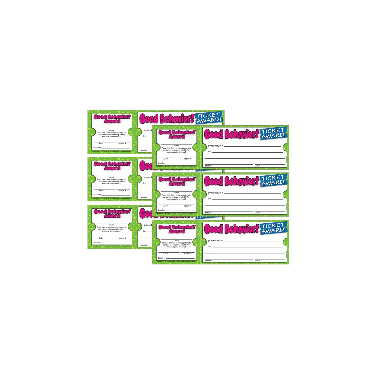Scholastic Teaching Solutions Ticket Awards Good Behavior, 100 Per Pack, 6 Packs