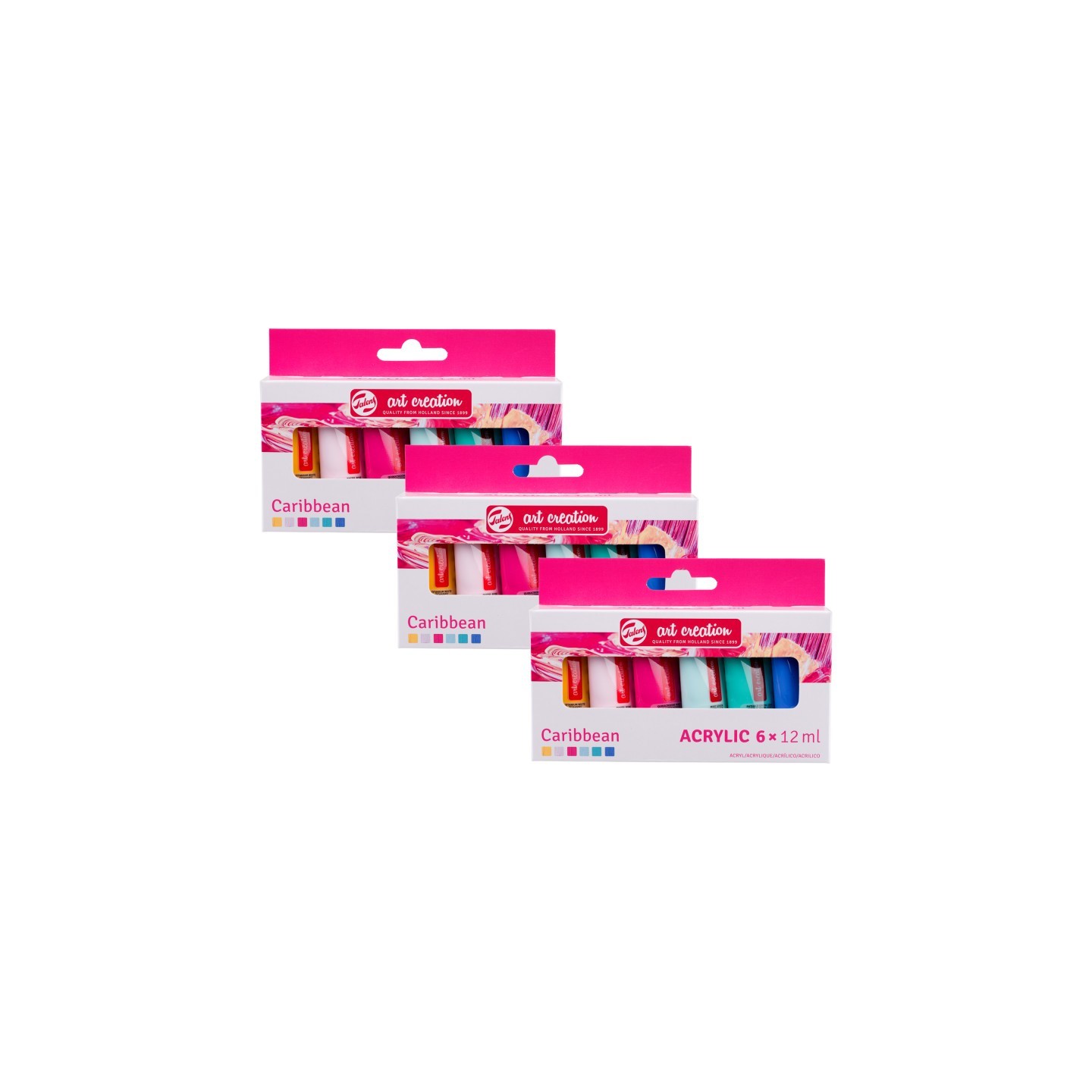 Talens Art Creation Acrylic Set, 12mL, Caribbean, 6 Per Set, 3 Sets