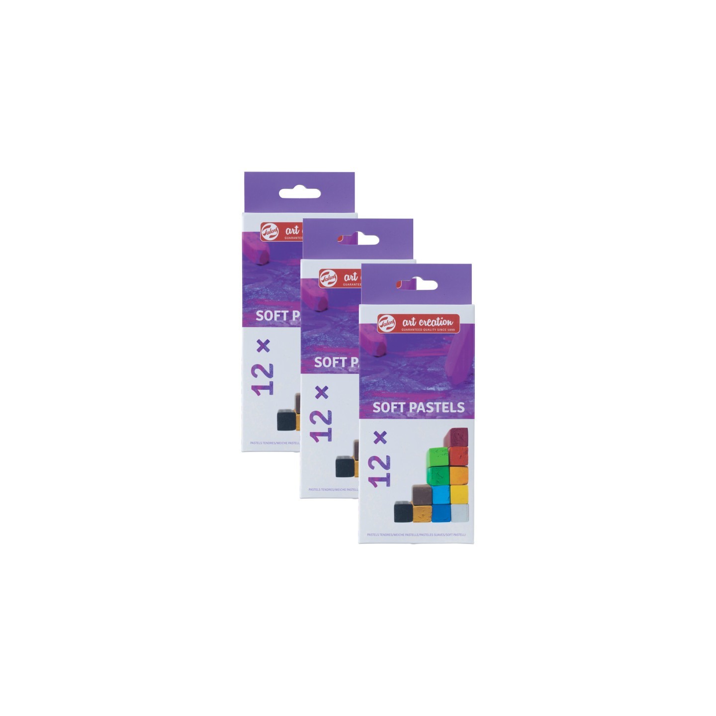 Talens Art Creation Soft Pastel Set, 12 Sticks Per Set, 3 Sets