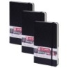 Talens Art Creation Sketchbook, 80 Sheets, 90lbs, Black Cover, 5.1" x 8.3", Pack of 3