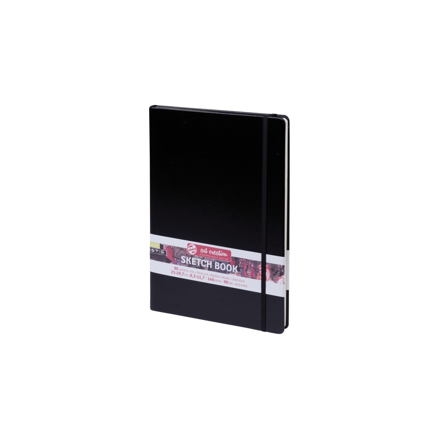 Talens Art Creation Sketchbook, 80 Sheets, 90lbs, Black Cover, 8.3" x 11.7" (A4)
