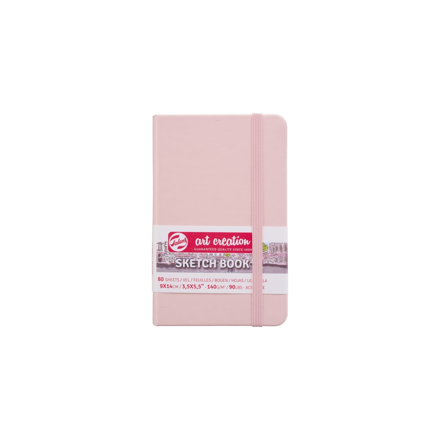 Talens Art Creation Sketchbook, 80 Sheets, 90lbs, Pastel Pink Cover, 3.5" x 5.5"