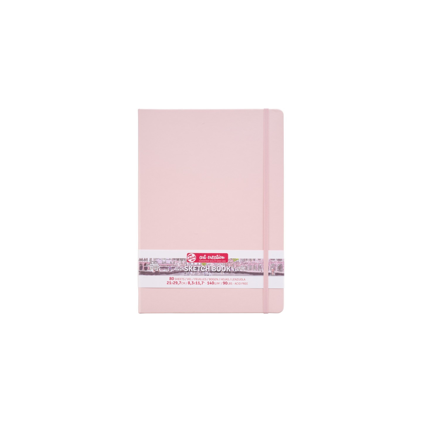 Talens Art Creation Sketchbook, 80 Sheets, 90lbs, Pastel Pink Cover, 8.3" x 11.7" (A4)
