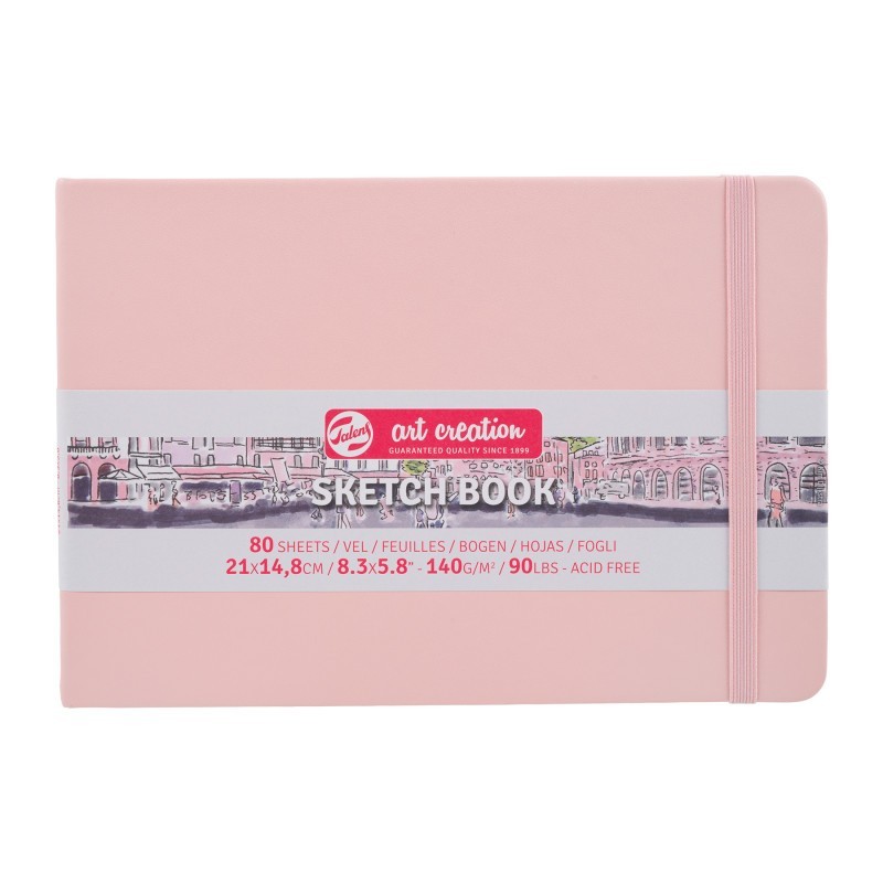 Talens Art Creation Sketchbook, 80 Sheets, 90lbs, Pastel Pink Cover, 8.3" x 5.8" (A5)