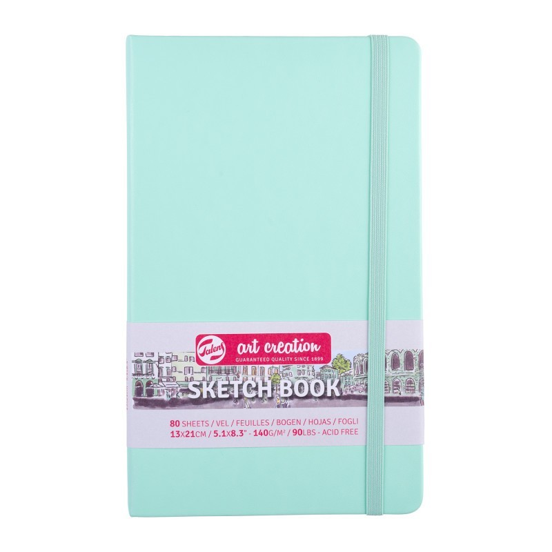 Talens Art Creation Sketchbook, 80 Sheets, 90lbs, Fresh Mint Cover, 5.1" x 8.3"