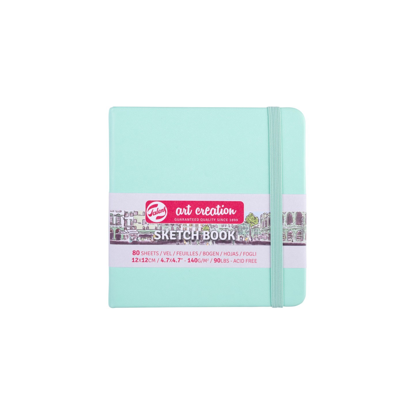 Talens Art Creation Sketchbook, 80 Sheets, 90lbs, Fresh Mint Cover, 4.7" x 4.7"
