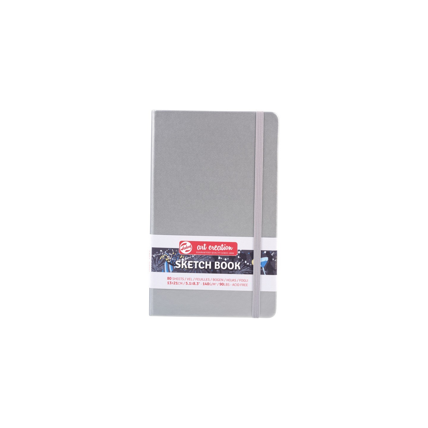 Talens Art Creation Sketchbook, 80 Sheets, 90lbs, Shiny Silver Cover, 5.1" x 8.3"