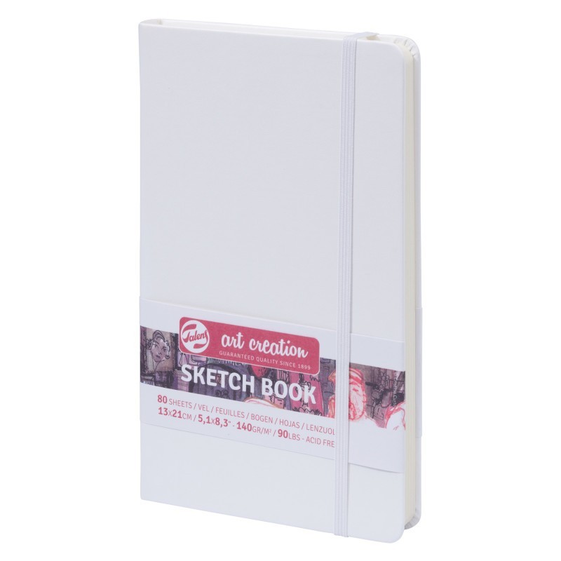 Talens Art Creation Sketchbook, 80 Sheets, 90lbs, White Cover, 5.1" x 8.3"