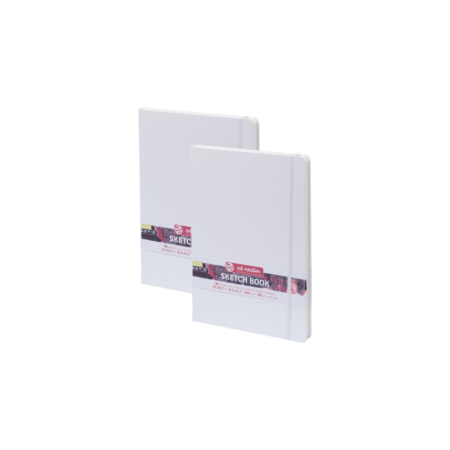Talens Art Creation Sketchbook, 80 Sheets, 90lbs, White Cover, 8.3" x 11.7" (A4), Pack of 2