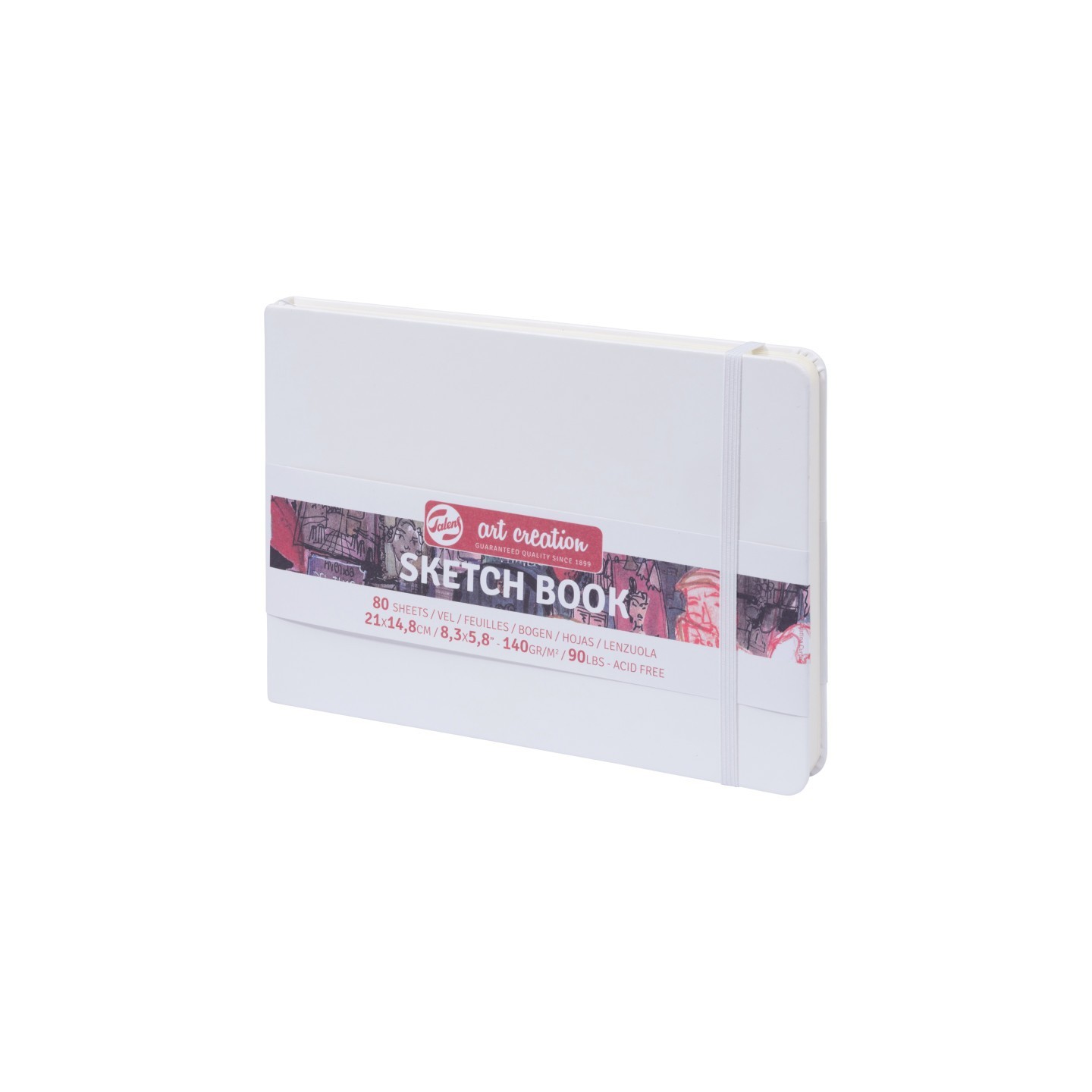 Talens Art Creation Sketchbook, 80 Sheets, 90lbs, White Cover, 8.3" x 5.8" (A5)