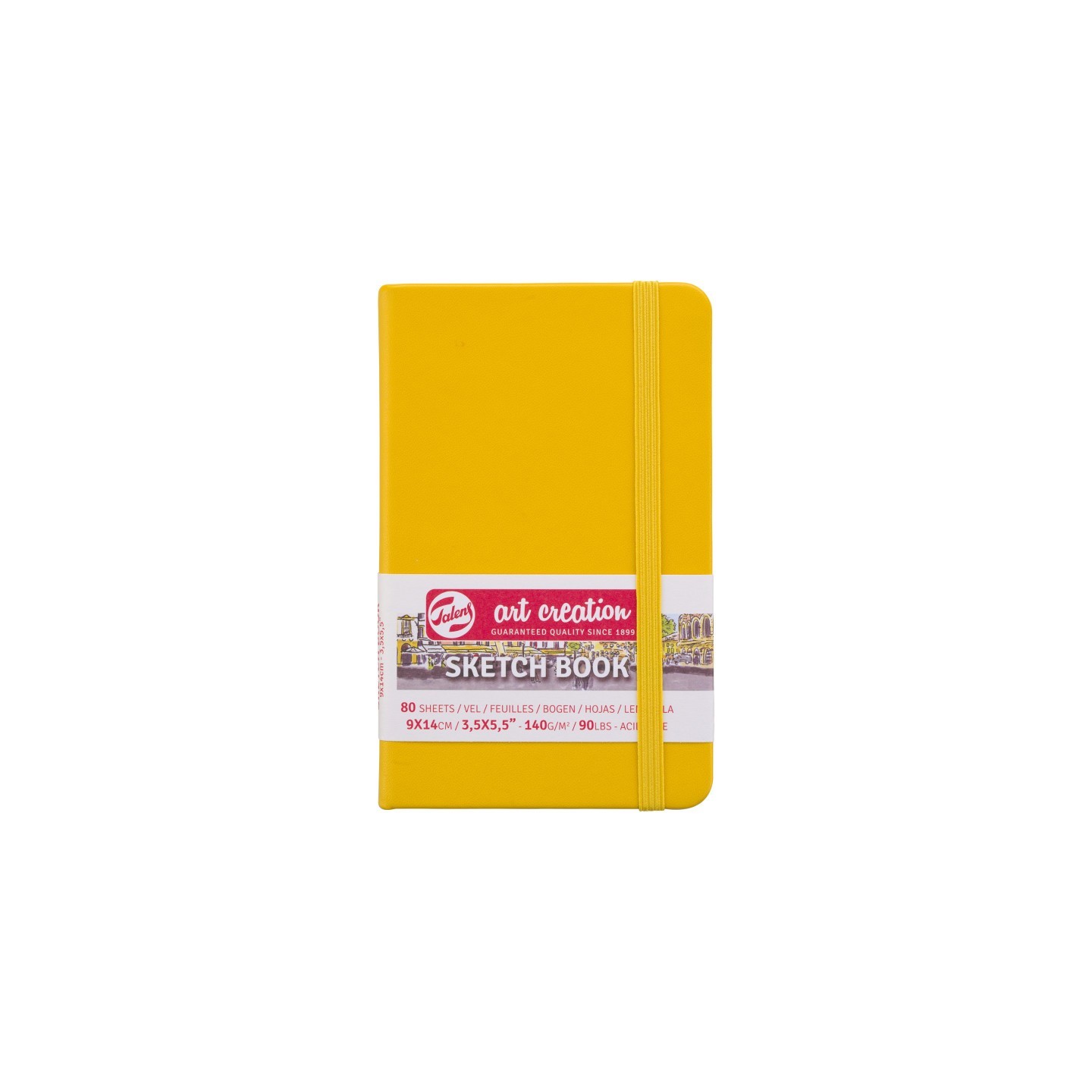 Talens Art Creation Sketchbook, 80 Sheets, 90lbs, Golden Yellow Cover, 3.5" x 5.5"