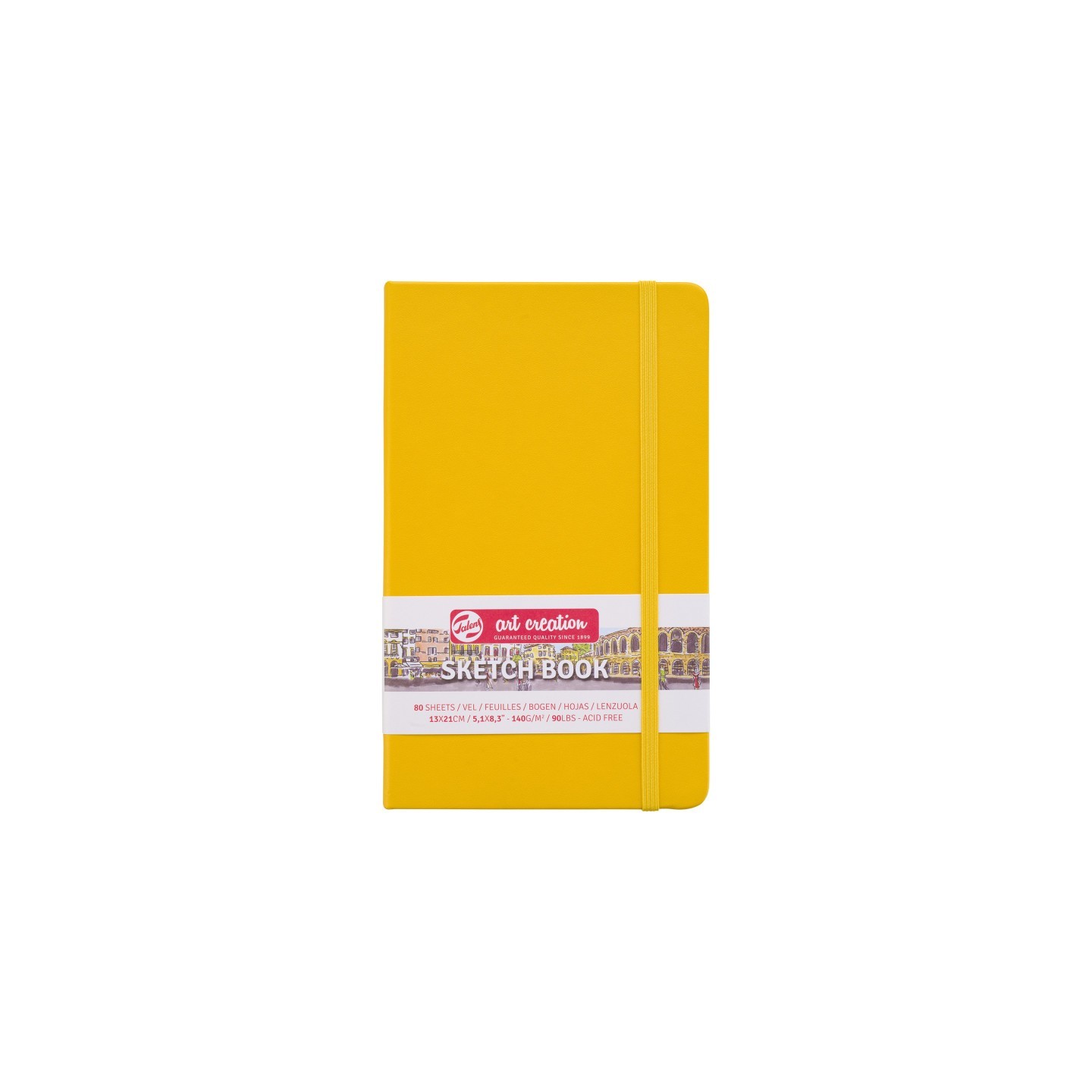 Talens Art Creation Sketchbook, 80 Sheets, 90lbs, Golden Yellow Cover, 5.1" x 8.3"