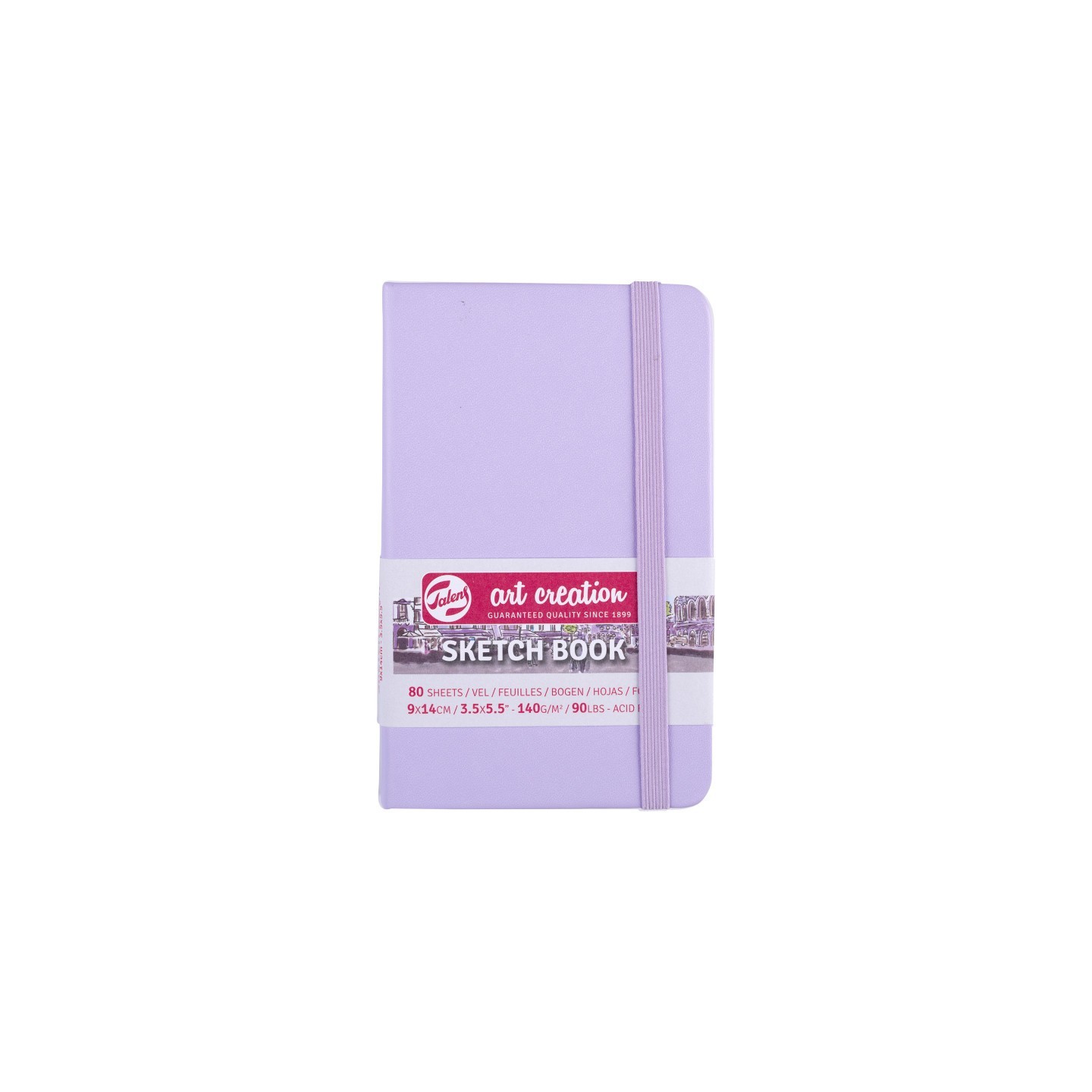 Talens Art Creation Sketchbook, 80 Sheets, 90lbs, Pastel Violet Cover, 3.5" x 5.5"