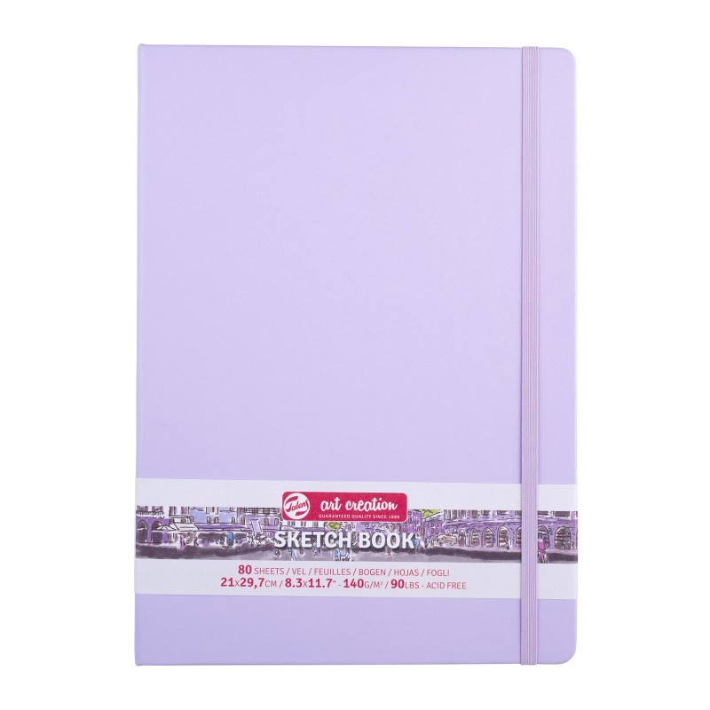 Talens Art Creation Sketchbook, 80 Sheets, 90lbs, Pastel Violet Cover, 8.3" x 11.7" (A4)