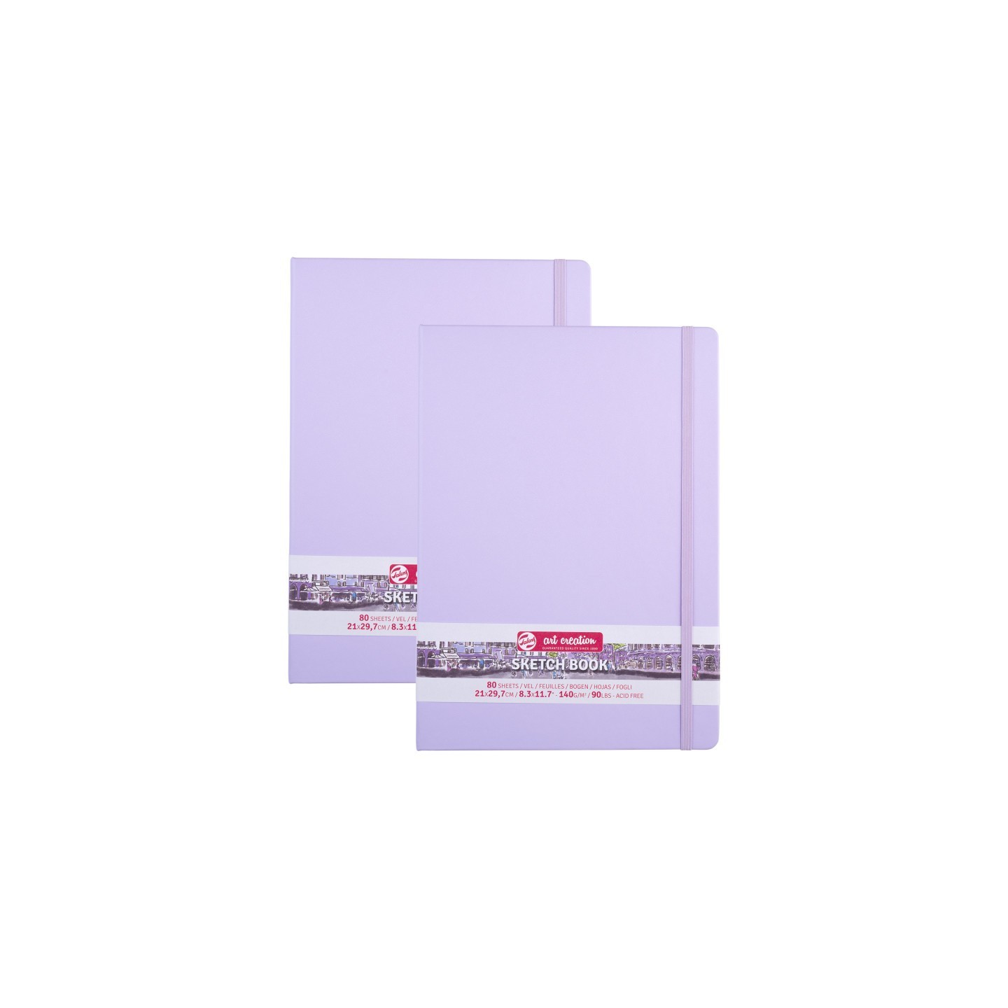 Talens Art Creation Sketchbook, 80 Sheets, 90lbs, Pastel Violet Cover, 8.3" x 11.7" (A4), Pack of 2