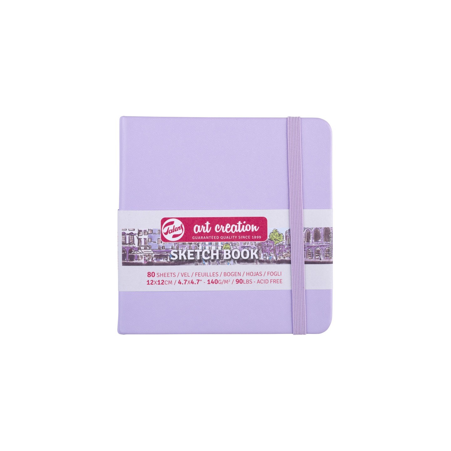 Talens Art Creation Sketchbook, 80 Sheets, 90lbs, Pastel Violet Cover, 4.7" x 4.7"