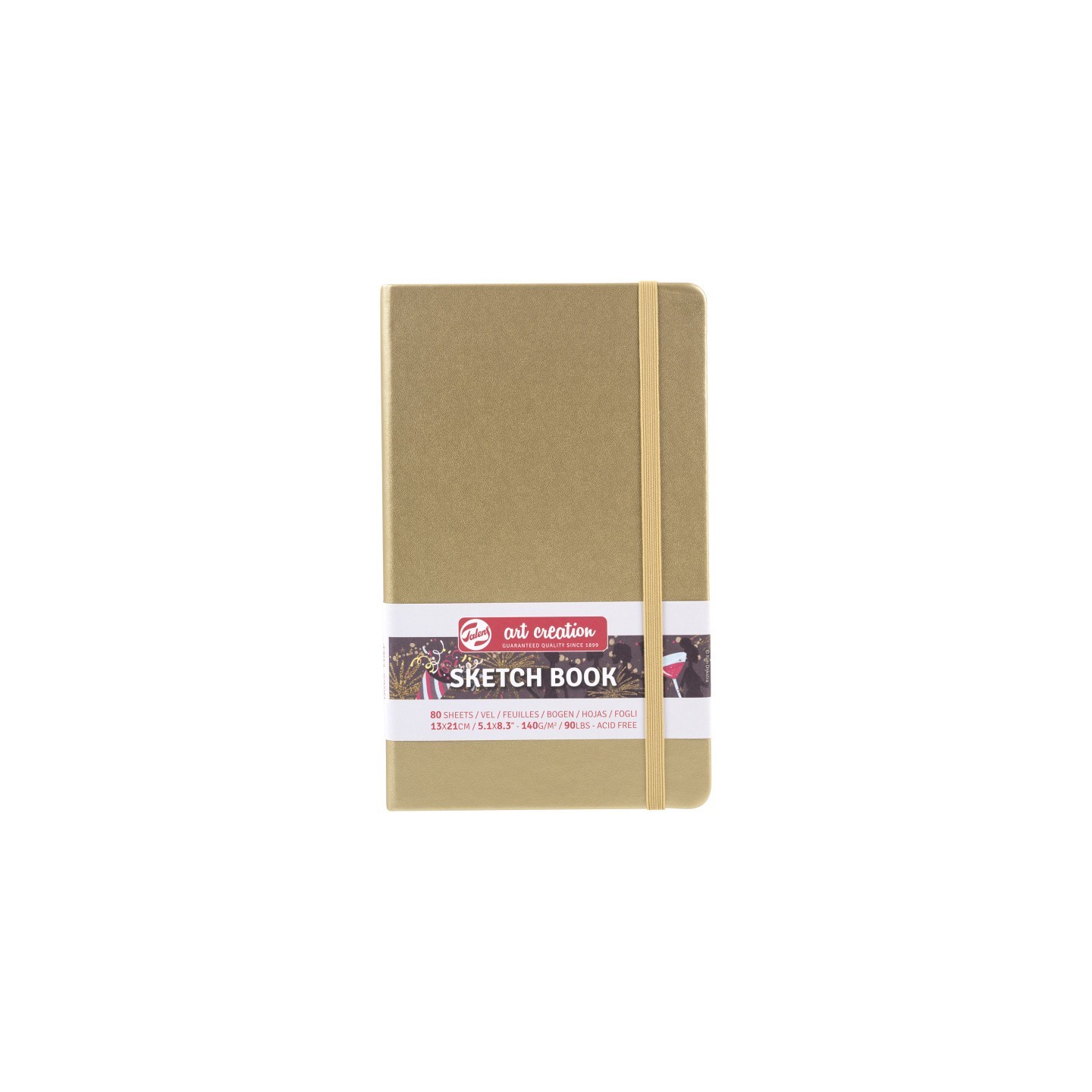 Talens Art Creation Sketchbook, 80 Sheets, 90lbs, White Gold Cover, 5.1" x 8.3"