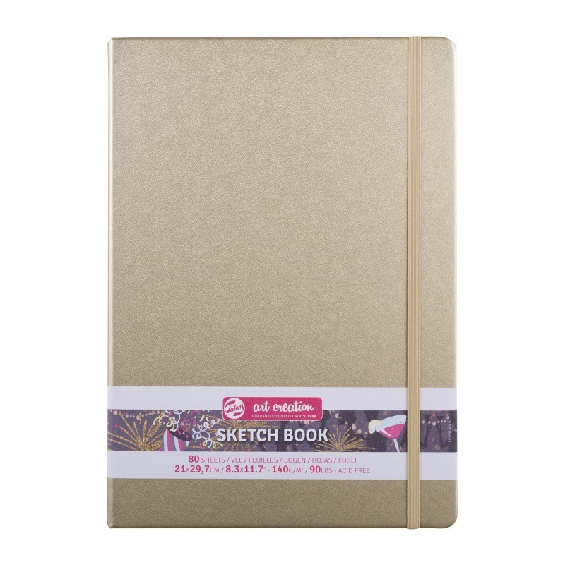 Talens Art Creation Sketchbook, 80 Sheets, 90lbs, White Gold Cover, 8.3" x 11.7" (A4)