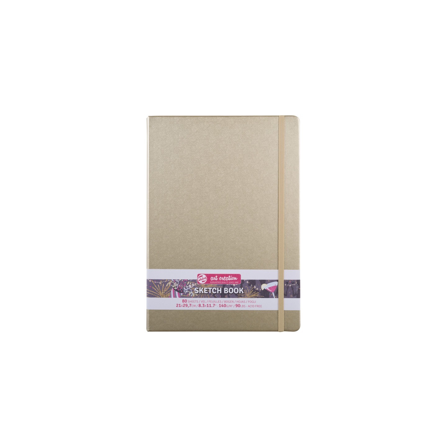 Talens Art Creation Sketchbook, 80 Sheets, 90lbs, White Gold Cover, 8.3" x 11.7" (A4)