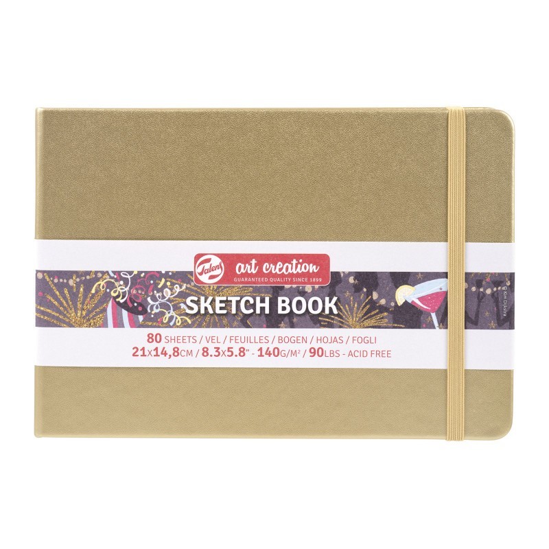 Talens Art Creation Sketchbook, 80 Sheets, 90lbs, White Gold Cover, 8.3" x 5.8" (A5)