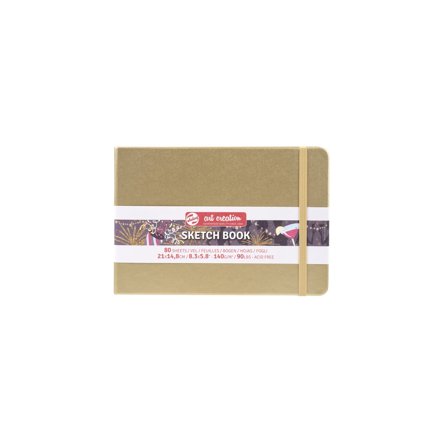 Talens Art Creation Sketchbook, 80 Sheets, 90lbs, White Gold Cover, 8.3" x 5.8" (A5)