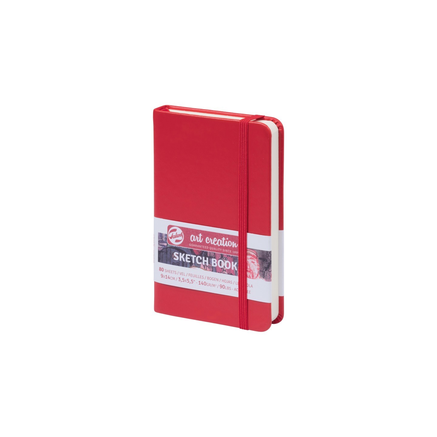 Talens Art Creation Sketchbook, 80 Sheets, 90lbs, Red Cover, 3.5" x 5.5"