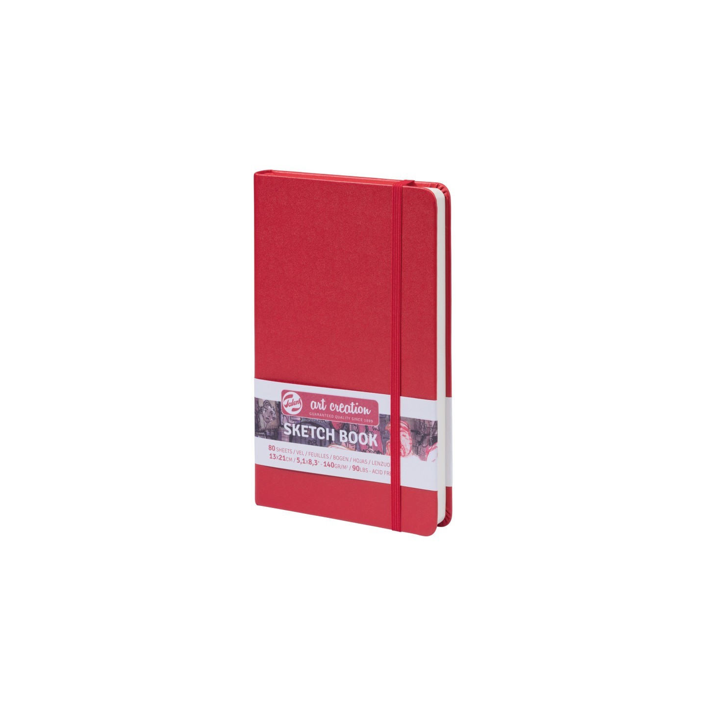 Talens Art Creation Sketchbook, 80 Sheets, 90lbs, Red Cover, 5.1" x 8.3"