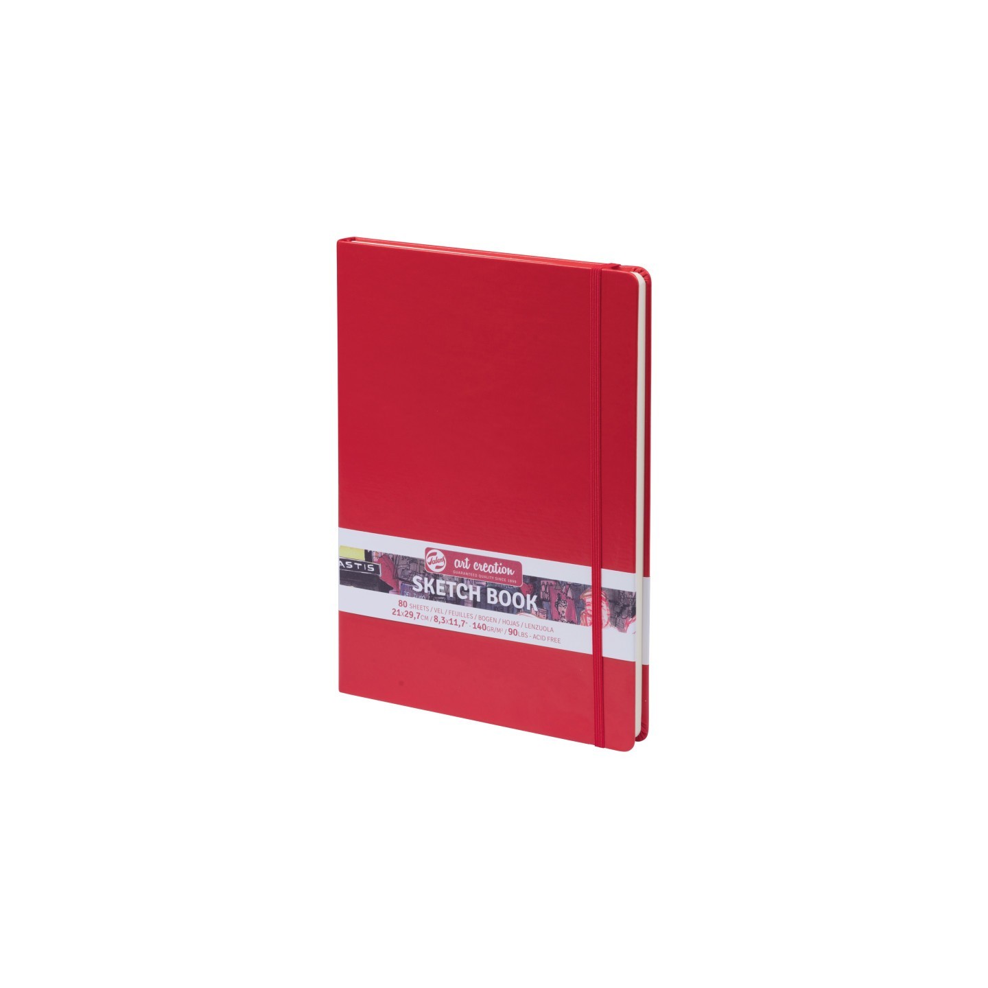 Talens Art Creation Sketchbook, 80 Sheets, 90lbs, Red Cover, 8.3" x 11.7" (A4)