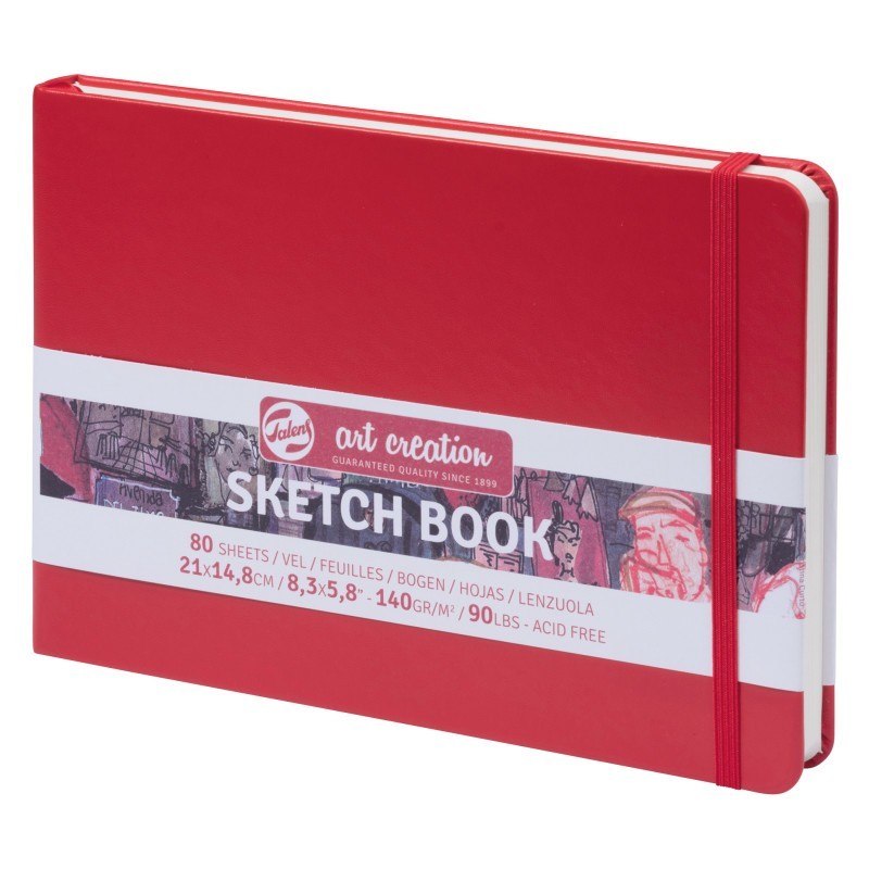 Talens Art Creation Sketchbook, 80 Sheets, 90lbs, Red Cover, 8.3" x 5.8" (A5)