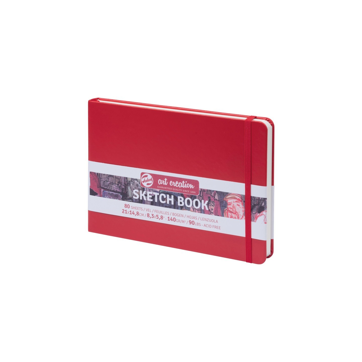Talens Art Creation Sketchbook, 80 Sheets, 90lbs, Red Cover, 8.3" x 5.8" (A5)