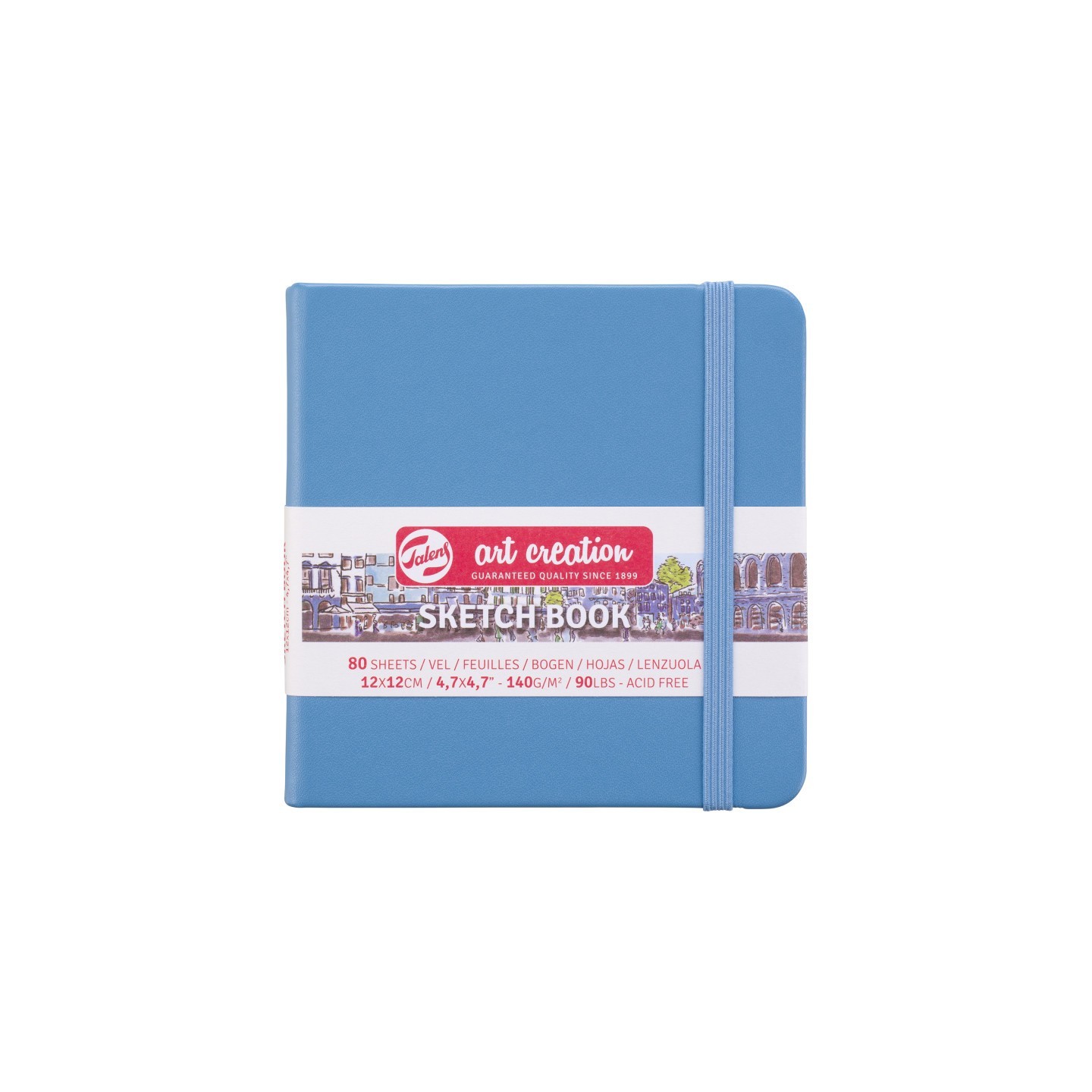 Talens Art Creation Sketchbook, 80 Sheets, 90lbs, Lake Blue Cover, 4.7" x 4.7"
