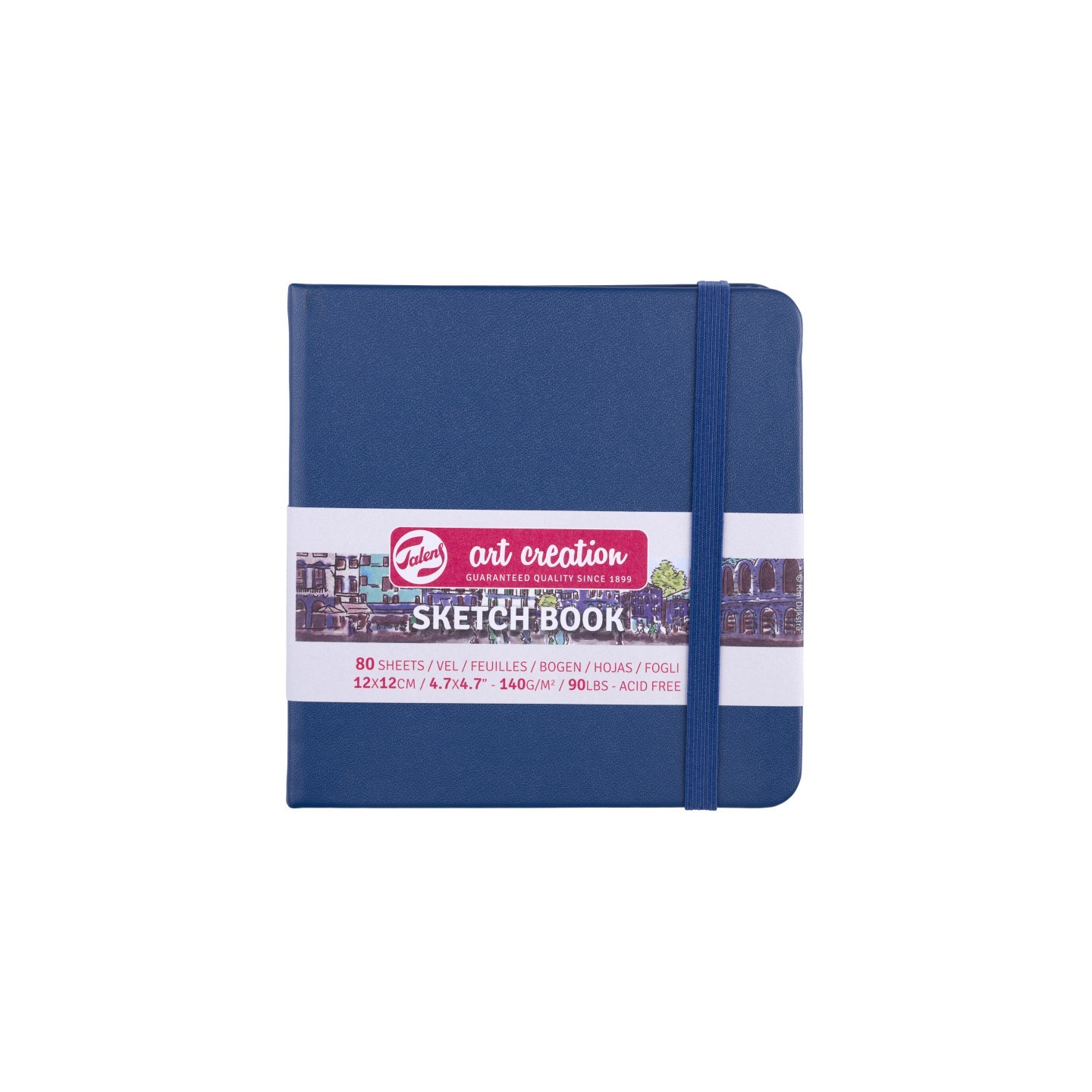 Talens Art Creation Sketchbook, 80 Sheets, 90lbs, Navy Blue Cover, 4.7" x 4.7"